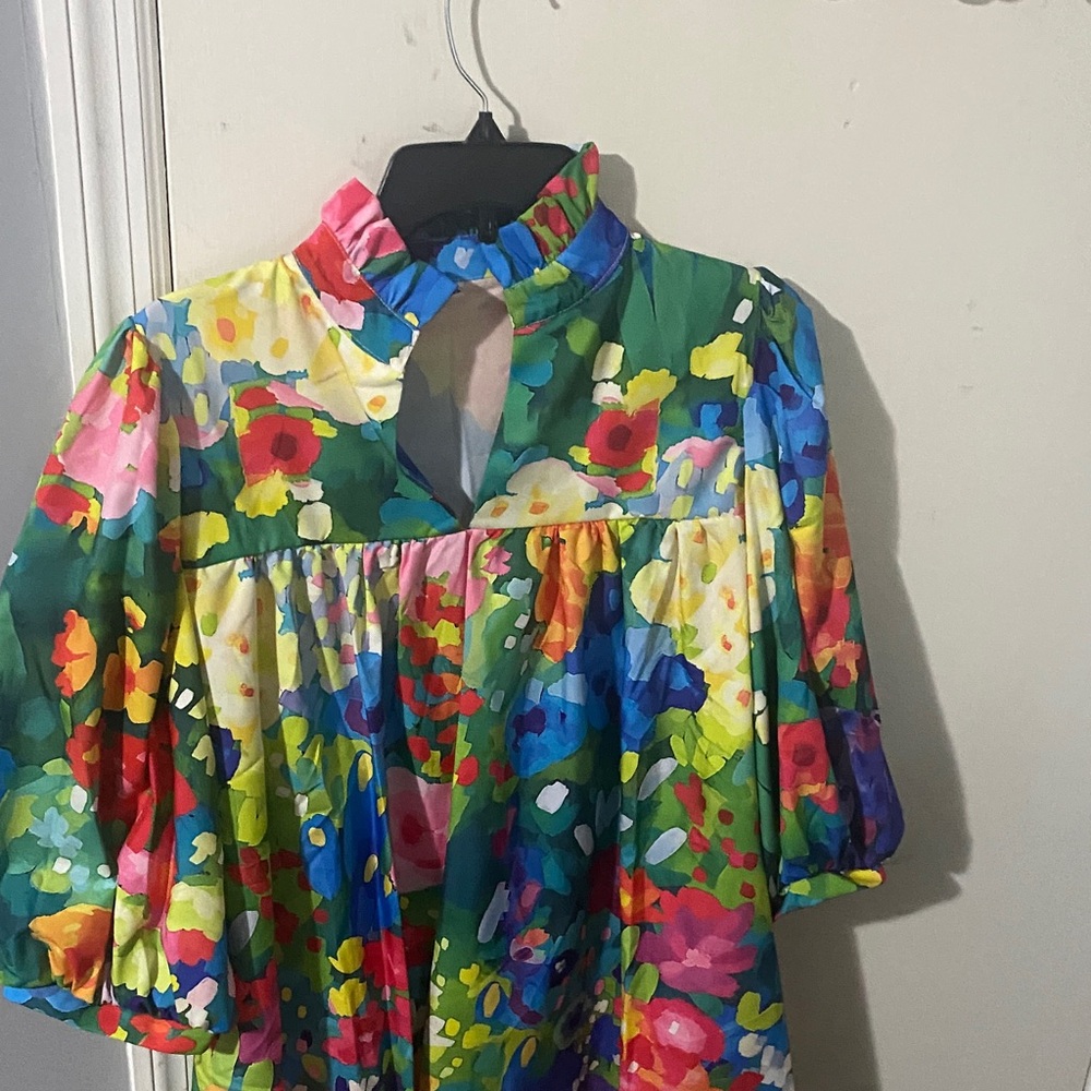 Source Unknown Multicolor Floral Blouse - Picture 3 of 4